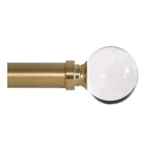 Ivilon Drapery Treatment Window Curtain Rod - Acrylic Ball 1 inch Pole. 28 to 48